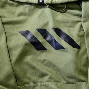 Adidas Olive Hoodie with Black Accents